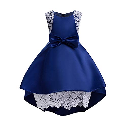 Robe demoiselle d'honneur en dentelle fine et volants raffinés pour fille