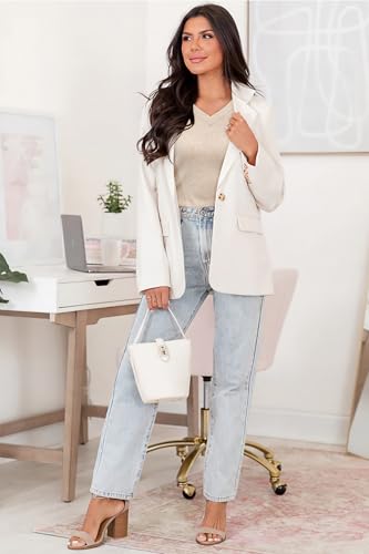 Image of Arach&Cloz Women's Wool Blend Fall Sweaters Business Casual Outfits 2026 | Soft&Breathable Pullover, Long Sleeve, V-Neck, Relaxed Fit Workwear, Business Casual, Teacher Outfits
