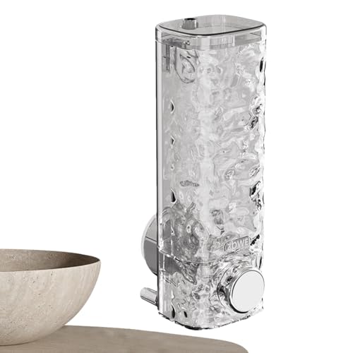 Shampoo Dispenser, Soap Suction Cup, Easy Install Holder Conditioner Container Leak Proof Wall Mounted Refillable Bottle, Press Design Shower Dispenser for Shampoo, Conditioner, Soap, Body Wash