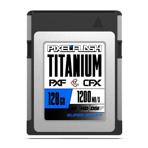 PixelFlash 128GB CFExpress �������[�J�[�h �^�C�vB XQD - �ǂݎ��1700MB/�b �������ݑ��x - 4K�A6K�r�f�I�A�G�N�X�g���[���X�|�[�c�B�e�p�ɋ��� - �`�^���V���[�Y