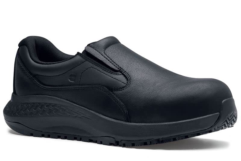 Shoes for Crews Women's Pearl II Nano Composite Toe (NCT) Slip-Resistant, Water-Resistant Work Shoes, Black Slip-on, Size 8 M