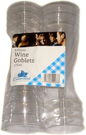 Essential Phytosterolins Plastic Wine Goblet Glass 175ml 16pc
