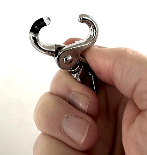 2er Set - 360 Grad Scherenkarabiner – Vielseitige Snaps für Zügel und Leinen. Für Pferde und Hunde sowie Outdoor-Aktivitäten (Verchromt)