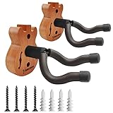 SOPORTE GUITARRA PARED EN FORMA DE U PROFUNDO: Se aplica caoba duradera al soporte de Colgador Guitarra Pared; el Gancho para Guitarra está envuelto por silicona suave de alta calidad que no dañará el cabezal de su guitarra y proporcionará la máxima estructura del instrumento. Este Soporte para Guitarra puede evitar que su instrumento misical se moje por la humedad de manera efectiva. La base de caoba mantiene la distancia adecuada entre la guitarra y la pared.