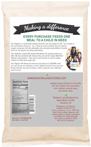 Jiva Organics Organic Amaranth Flour 2 Pound Bulk Bag - Rajgira Atta, 100% Natural & Non-GMO