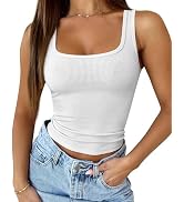 Trendy Queen Womens Tank Tops Square Neck Ribbed Sleeveless Basic Cute Going Out Tops Slim Fitted...