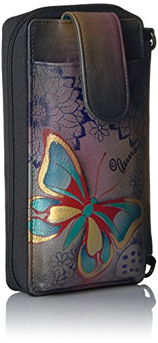 Anna By Anuschka Women's Hand-Painted Genuine Leather Smartphone Case & Wallet - Butterfly Paradise #TOP1