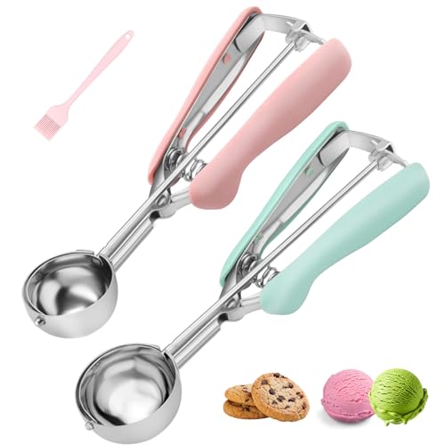 Cookie Scoops for Baking Set of 2, 18/8 Stainless Steel