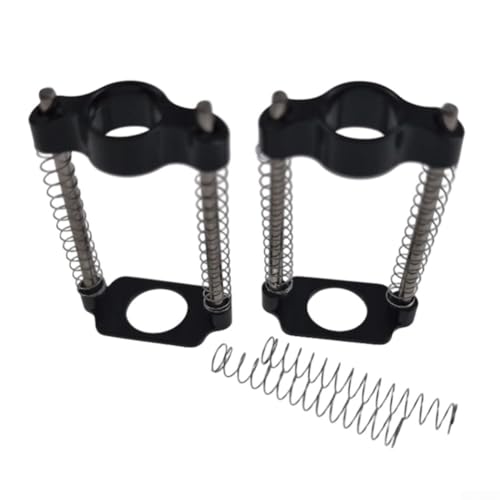 AugustknowU 2pcs Folding Bicycle Stem Hinge Clamps For Brompton Folding Bikes, Aluminum Alloy Rust Resistant Design With Spring C Buckle For Strong Locking(Black)