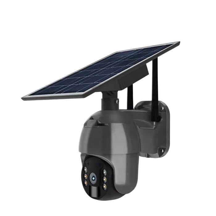 Solar powered security camera wireless outdoor, 360 ° panoramic 1440P high-definition, with two-way audio, PIR motion detection and AI human detection, color night vision, IP66 waterproof, (WIFI,3MP)