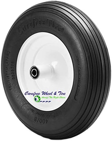 Wheelbarrow, Flat Free 4.80/4.00-8 Wheel 6" Cntr Hub, 1" Bushing