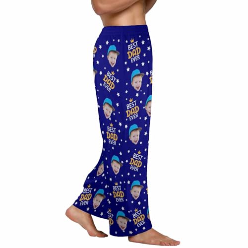 Custom Face Pajama PJ Pants for Dad Grandpa Personalized Photo Printed Trousers Pajama Bottoms Gifts for Father’s Day2