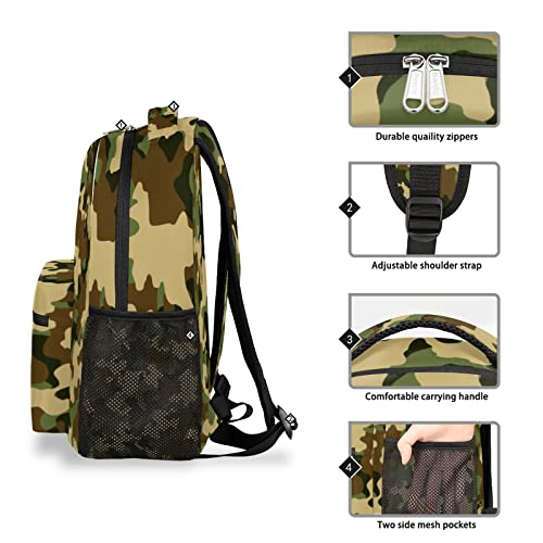 Mochila escolar de estudante maior, durável, impermeável, bolsa de viagem, mochila para laptop, mochilas universitárias com tira refletiva, Camuflagem, One Size 5 41cjT84pNkL