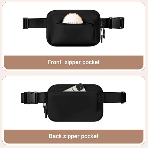 Riñonera para correr con cinturón ajustable de deporte en color black 7