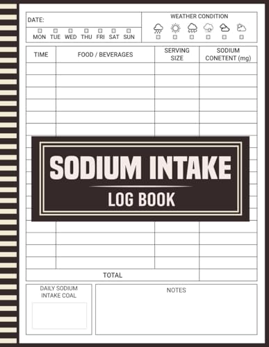 Sodium Intake Log Book: Track Your Daily Sodium Intake for a Healthier Lifestyle, Low Salt Diet Tracker