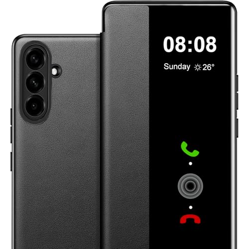 Fciaeytou Coque pour Samsung S26+ Plus Etui à Rabat pour Samsung Galaxy S26 Plus Coque Clapet S26 Plus Protection Case Flip Folio Clear View Cover Mince 360...