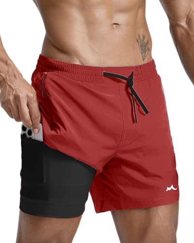 Image of maamgic Men's Athletic Running Shorts with Liner Ultra Lightweight Workout Shorts 5 inch / 7 inch