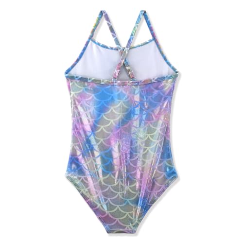Girls Swimsuits Glittering Mermaid Scales for Kids One Piece Beach Clothes 2-8Years2