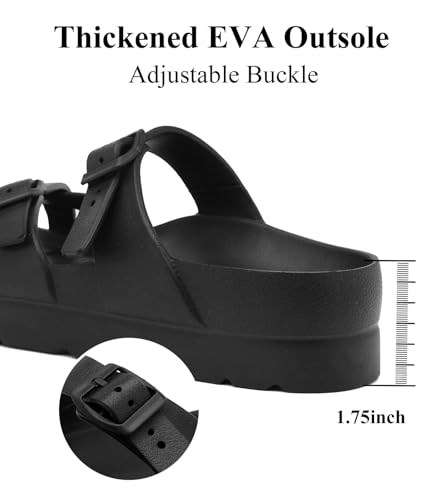 Image of Haifago Women's Platform Sandals with Arch Support, Summer Beach Slides Adjustable Buckle Comfortable Lightweight EVA Slip on Slide