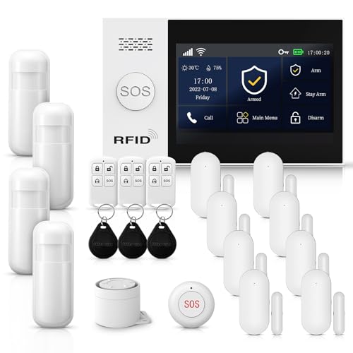 PGST Alarm System for Home Security,WIFI+4G GSM for Home and Apartment,with Door/Window Contact,Motion Detector,Works with Alexa and Google Home,NO Monthly Fees