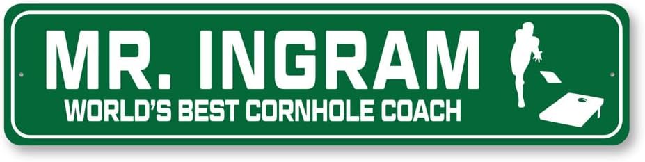 Custom World's Best Cornhole Coach Sign - 6 x 24