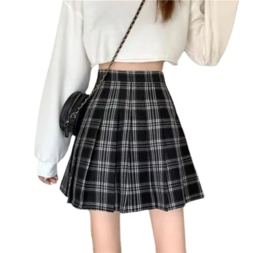 Minifalda plisada a cuadros para mujer, diseño de hadas, grunge, uniforme escolar, falda corta, trajes de coqueta Y2K, ropa Acubi Emo, Gris, M