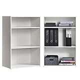 mokebo® Regal in Weiß aus Holz 'Der Bücherwurm', Bücherregal fürs Wohnzimmer, Büro, Kinderzimmer, Holzregal klein für die Wand mit viel Stauraum, 60cm Breite