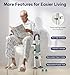 Bluelog Raised Toilet Seat with Handles, Width & Height Adjustable Toilet Seat Risers for Seniors, Heavy Duty 400lbs Elevated Toilet Seat for Elderly, Pregnant, Handicap, Fit Any Toilet