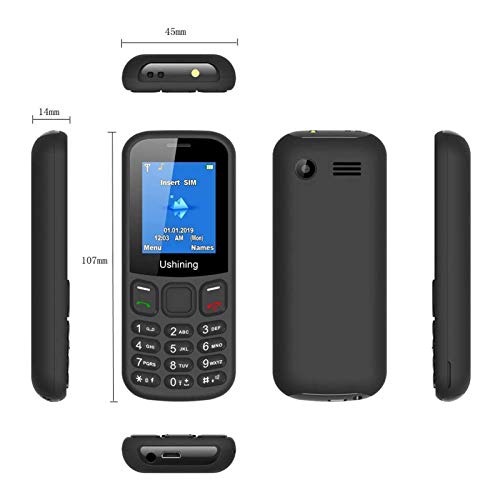 Ushining 3G Basic Mobile Phone Unlocked Big Icon Large Volume Elderly Feature Phones Easy to Use Cell Phone for Seniors and Kids (Black)