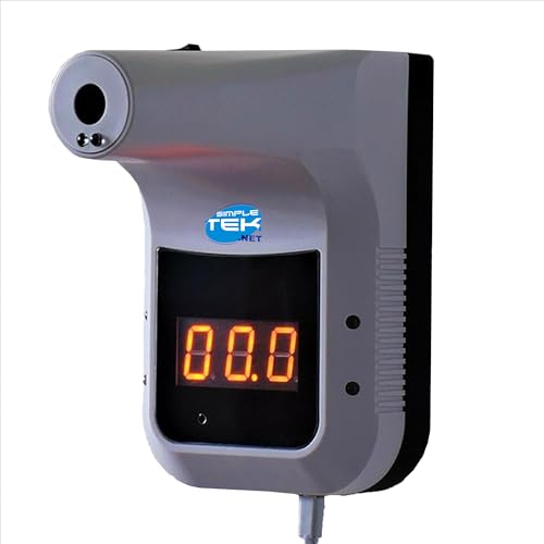 Thermomètre infrarouge mural Simpletek automatique sans contact avec alarme et câble USB