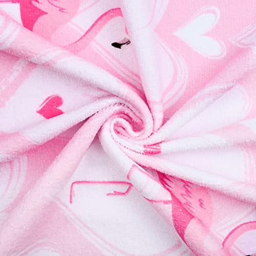 Aspmiz Valentines' Day Beach Towel, Microfiber Pink Flamingo Bath Towel Oversized, Water Absorbent Towels For Bathroom, Love Heart Bath Towels For Shower Travel Swimming Sports Gift Decor, 31"X 59" #TOP4