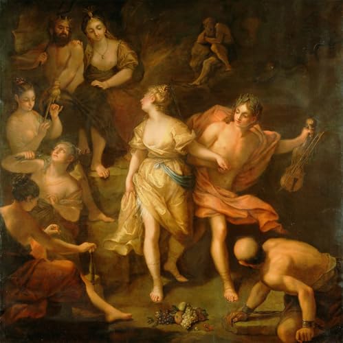 Lienzo de Jean Raoux Orfeo ed Euridice para transformar la decoración del dormitorio