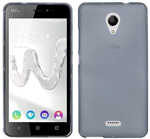ENERGMiX Silikon Hülle kompatibel mit Wiko Freddy Tasche Hülle Zubehör Gummi Bumper Schale Schutzhülle Zubehör in Dunkel-Transparent