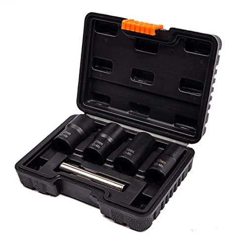 Lonker Lug Nut Remover - 5 Piece Metric Bolt And Lug Nut Extractor Socket Tools #TOP21