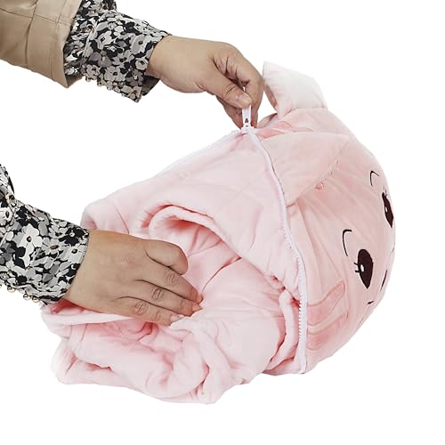 Couverture douce chat HOME DECO KIDS pour des nuits tendres et câlines en rose - 5