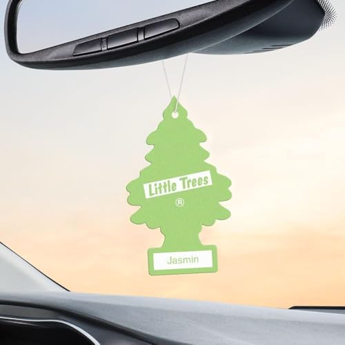 Image of LITTLE TREES Car Air Freshener Hanging Paper Tree for Home or Car , inchlime green inch , Jasmin scent
