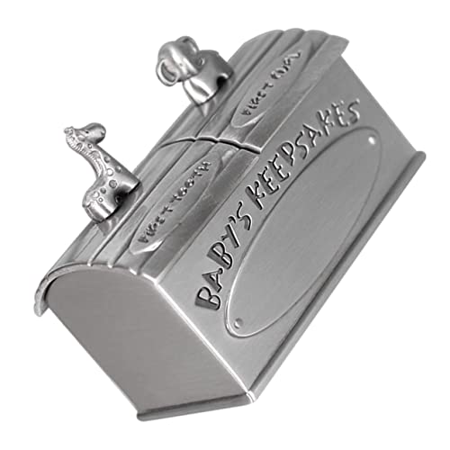 SUPVOX First Tooth and Fetal Hair Storage Box Baby Tooth Keepsake Metal Design for Boys and Girls