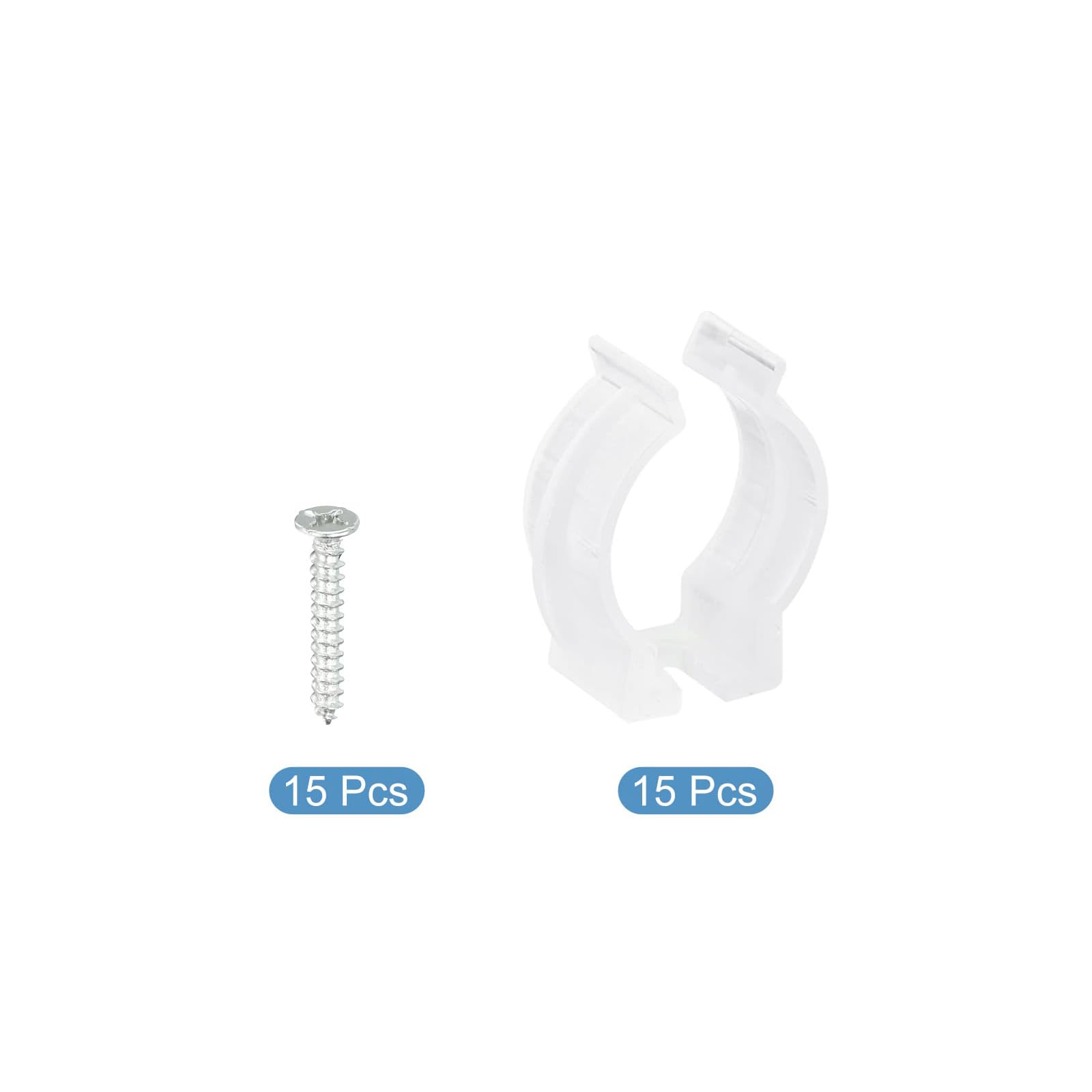 TOP-VIGOR 15Pcs T8 U Clips Holder Bracket for LED Light Bulb Mounting Bracket Support Plastic Fluorescent Tube Holder with Screws to Prevent Sagging - Image 3