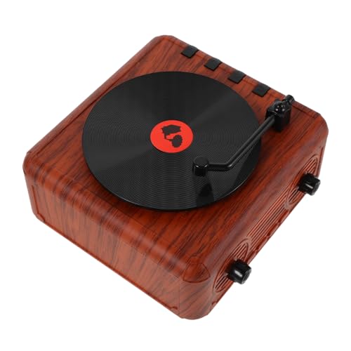 Operitacx Altavoz Retro Vinilo Portátil Diseño Vintage Compacto para Oficina Hogar y Exteriores Sonido Envolvente con Bajos Profundos Mini Equipo Decorativo Inalámbrico