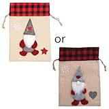 Bolsa de regalo de Navidad de arpillera roja para envolver barba, suministros para el hogar, paquete de caramelos