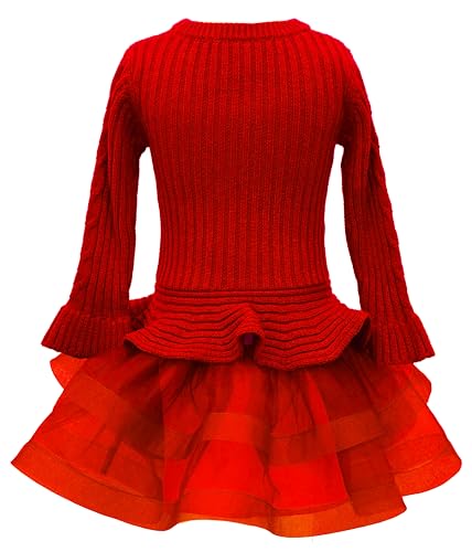 Bonnie Jean Chunky Cable Knit Sweater Dress with Tutu Skirt| Matching Sister Outfits for Infants, Toddlers, and Girls2
