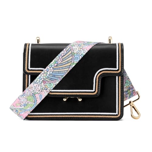 Image of ZOOEASS Wide Shoulder Strap Adjustable Replacement Belt Guitar Style Crossbody Bag Handbag Strap Multicolor Canvas Straps(Wide:1.5in)(Color52)