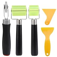 NCTNCX 3 Stück Andrückroller Set, Andrückwalze, Silikon Roller, Gummiwalze, Tapetenroller Gummi, Hitzebeständig Nahtroller für Kantenumleimer Verschweißen von PVC-Planen, mit 2 Schaber (A-5)