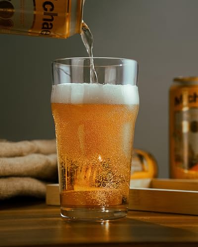 Image of LUXU Pint Glasses,20oz British Beer Glass,Easy to Stack Beer Glasses