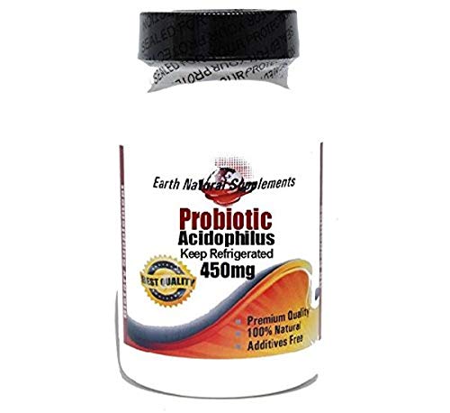 Probiotic Acidophilus / 500 Million Live Active Cultures/Refrigerated / 450mg * 100 Caps 100% Natural - by EarhNaturalSupplements