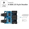 Akasa Internal 1-to-4 USB 2.0 Splitter Hub Cable | Expands a USB 2.0 9-pin header to 4 headers | Includes Adhesive Tape | 30cm | AK-CBUB64-30BK