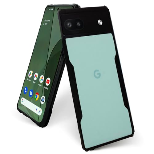 Image of AIBEX Crystal Clear Back Cover Case for Google Pixel 6A | 360 Degree Protection | Shock Proof Design | Transparent Back Cover Case (PC & TPU, Black Bumper)