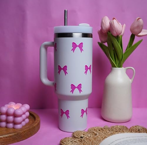 Image of 1200ML Stainless Steel Tumbler Hot and Cold with Handle and Lid and 2 Straws, Double Insulated Cup Leak Proof Mug Cupholder for Gym, Travelling (crimsone)