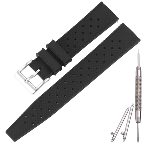 MCXGL Bracelet de montre en silicone tropical - 18/20/22 mm - Bracelet de rechange étanche pour homme et femme - Sport, Taille unique, Silicone, Pas de pierre précieuse