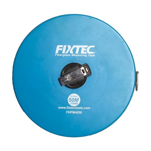 FIXTEK Measure with Ease and Accuracy Fiberglass Measuring Tape 50m*12.5mm Long Fiberglass Measuring Tape, Gauge Measure Ruler Tools for DIY or Building Requirements Surveyors and Engineers Site